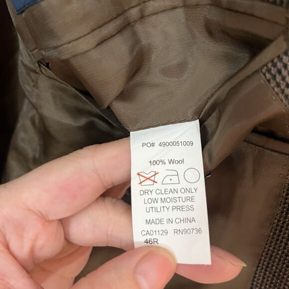 Ralph Lauren Jacket Brown 100% Wool Blazer Sport Coat Jacket 46R RN90736 CA01129 - Picture 4 of 11